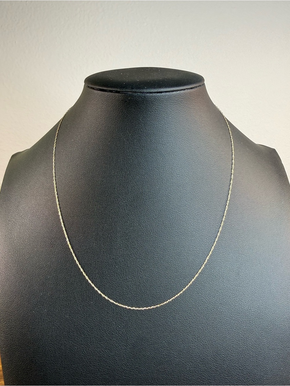 Delicate 14K Yellow Gold Twist Chain Necklace, 16” Long